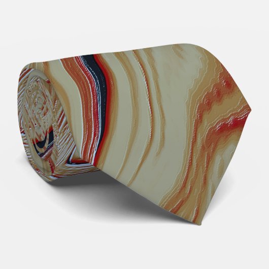 Golven op een gemengde basis in grijs ocher oranje stropdas (Opgerold)