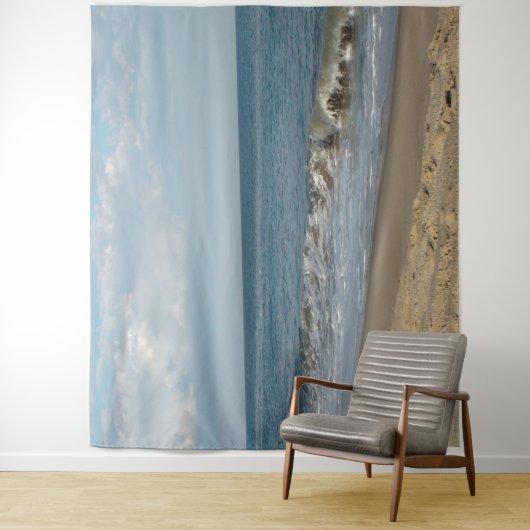 Golven op het Ocean Beach Shoreline Tapestry Wandkleed (In situ)