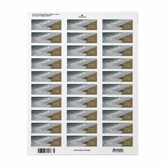 Golven op het strand etiket (Full Sheet)