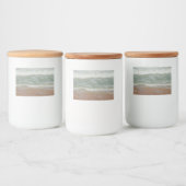 Golven op het strand Tropische afbeelding Voedselcontainer Etiket (Flessen)