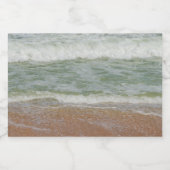 Golven op het strand Tropische afbeelding Voedselcontainer Etiket (Enkel label)