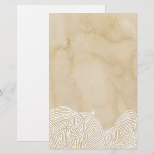 Golven op perkament briefpapier (Voorkant / Achterkant)