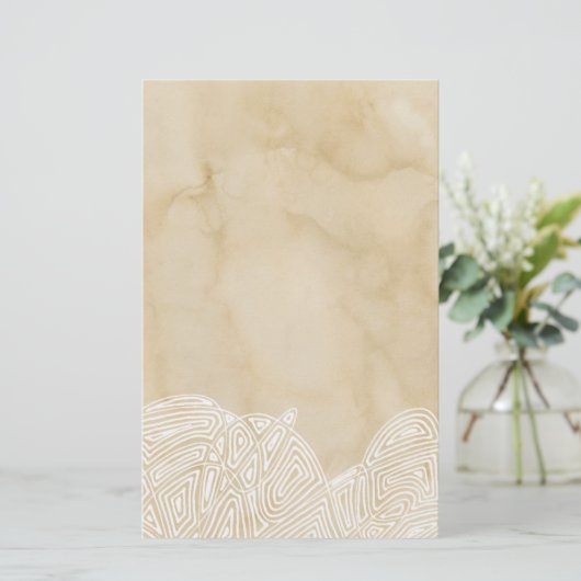 Golven op perkament briefpapier (Staand voorkant)