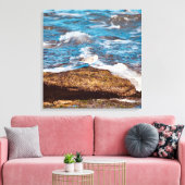 Golven op rotsachtige kustlijn Oceaan Canvas Afdruk (Insitu (Woonkamer))