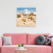 Golven op rotsachtige kustlijn Oceaandoek Canvas Afdruk (Insitu (Woonkamer))