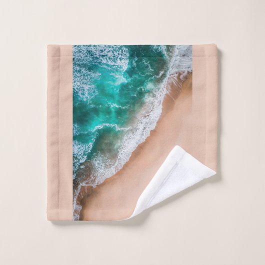Golven op Sandy Beach Bad Handdoek (Wasdoekje)