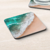 Golven op Sandy Beach Bier Onderzetter (Linkerzijde)