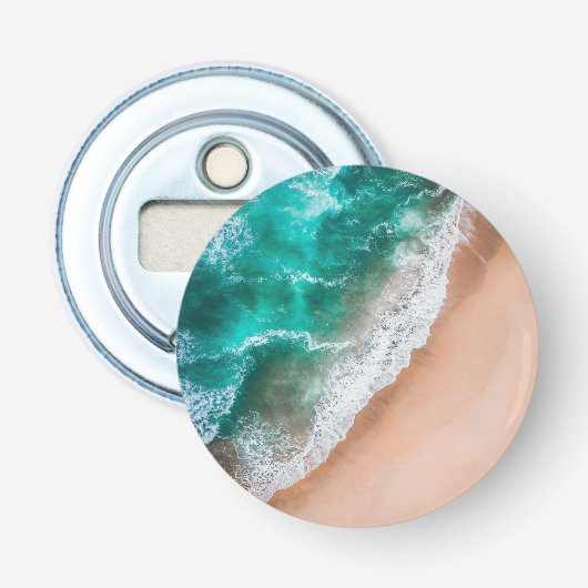 Golven op Sandy Beach Button Flesopener (Voorkant)