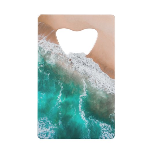 Golven op Sandy Beach Creditkaart Flessenopener (Voorkant)