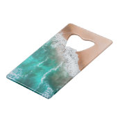 Golven op Sandy Beach Creditkaart Flessenopener (Voorkant Gekanteld)