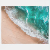 Golven op Sandy Beach Fleece Deken (Voorkant (Horizontaal))