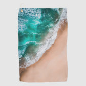 Golven op Sandy Beach Golfhanddoek (Voorkant)