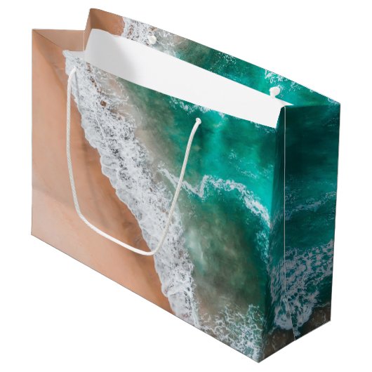 Golven op Sandy Beach Groot Cadeauzakje (Voorkant Gekanteld)