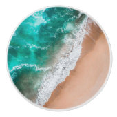 Golven op Sandy Beach Keramische Knop (Voorkant)