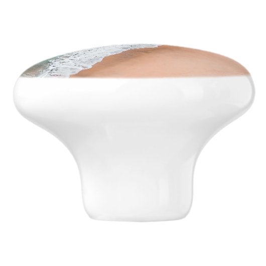 Golven op Sandy Beach Keramische Knop (Zijkant)