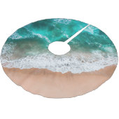 Golven op Sandy Beach Kerstboom Rok (Gekanteld)