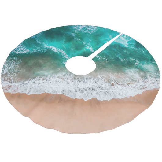 Golven op Sandy Beach Kerstboom Rok (Gekanteld)