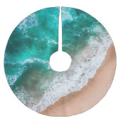 Golven op Sandy Beach Kerstboom Rok (Voorkant)