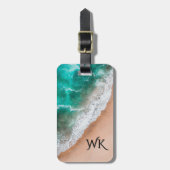 Golven op Sandy Beach Persoonlijk Bagagelabel (Voorkant verticaal)