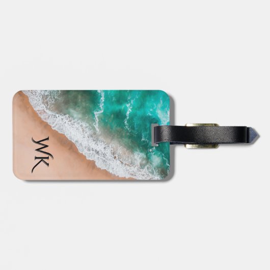 Golven op Sandy Beach Persoonlijk Bagagelabel (Achterkant horizontaal)