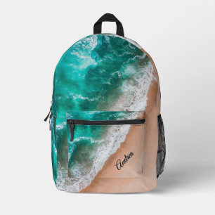 Golven op Sandy Beach Persoonlijk Bedrukte Rugzak