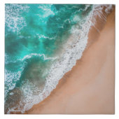 Golven op Sandy Beach Tegeltje (Voorkant)