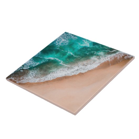 Golven op Sandy Beach Tegeltje (Zijkant)