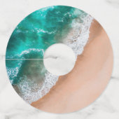 Golven op Sandy Beach Wijnglaslabel (Voorkant)