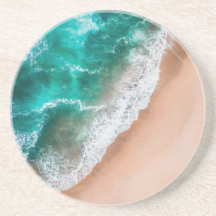 Golven op Sandy Beach Zandsteen Onderzetter