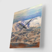 golven originele hand geschilderde kunst vierkante klok (Hoek)