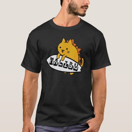 Golven rijdende catzilla surfer Malibu T-shirt (Voorkant)