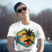 Golven roepen ik moet naar het strand abstract Gra T-shirt