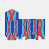 golven rood blauw patroon bedankdoosjes (Uitgevouwen)