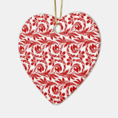 Golven, roodwit-hartsvormend siervormig keramisch ornament (Links)