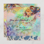 Golven RUBY, helder rood blauw roze goud glinster Kaart (Voorkant / Achterkant)