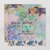 GOLVEN RUBY, helder rood  blauw roze goud glinster Kaart (Voorkant / Achterkant)