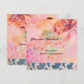 GOLVEN RUBY, helder rood blauw roze goud glinstert Kaart (Voorkant / Achterkant)