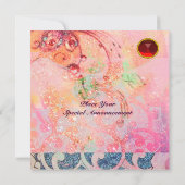 GOLVEN RUBY, helder rood blauw roze goud glinstert Kaart (Achterkant)