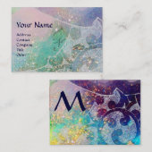 GOLVEN RUBY MONOGRAM, helder lichtgroen blauw Visitekaartje (Voorkant / Achterkant)