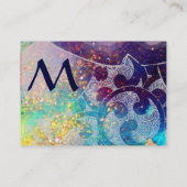 GOLVEN RUBY MONOGRAM, helder lichtgroen blauw Visitekaartje (Achterkant)