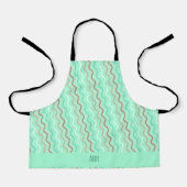 Golven Sinaasappel Navy Minimal Pattern Schort (Voorkant)