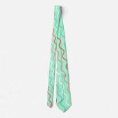 Golven Sinaasappel Navy Minimal Pattern Stropdas (Achterkant)