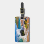 Golven slaan op het strand, Hawaï Bagagelabel (Voorkant verticaal)