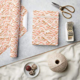 Golven slaan warme kleuren cadeaupapier
