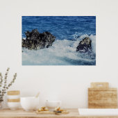 golven spatten op koraalrotsen Prints (Keuken)