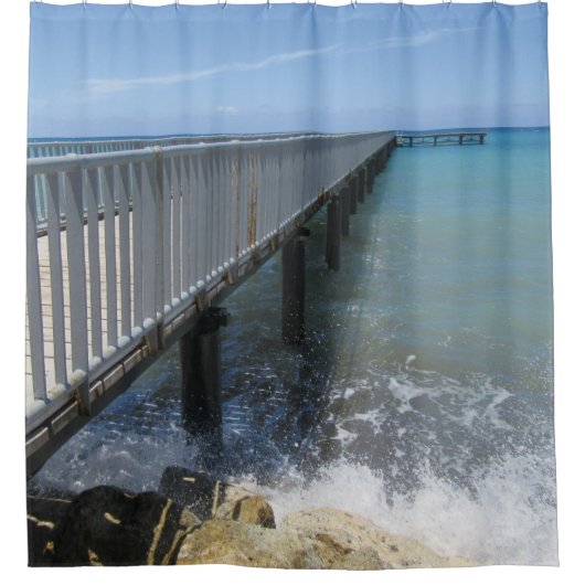 Golven splitsen op het ontwerp van de Wit Douchegordijn (Voorkant)