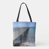 Golven splitsen op het ontwerp van de Wit Tote Bag (Achterkant)