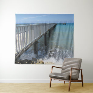 Golven splitsen op het ontwerp van de Wit Wandkleed