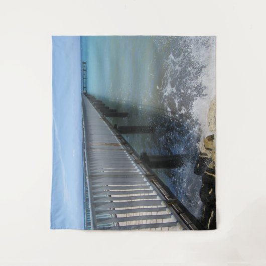 Golven splitsen op het ontwerp van de Wit Wandkleed (Voorkant)