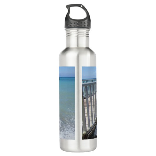 Golven splitsen op het ontwerp van de Wit Waterfles (Achterkant)